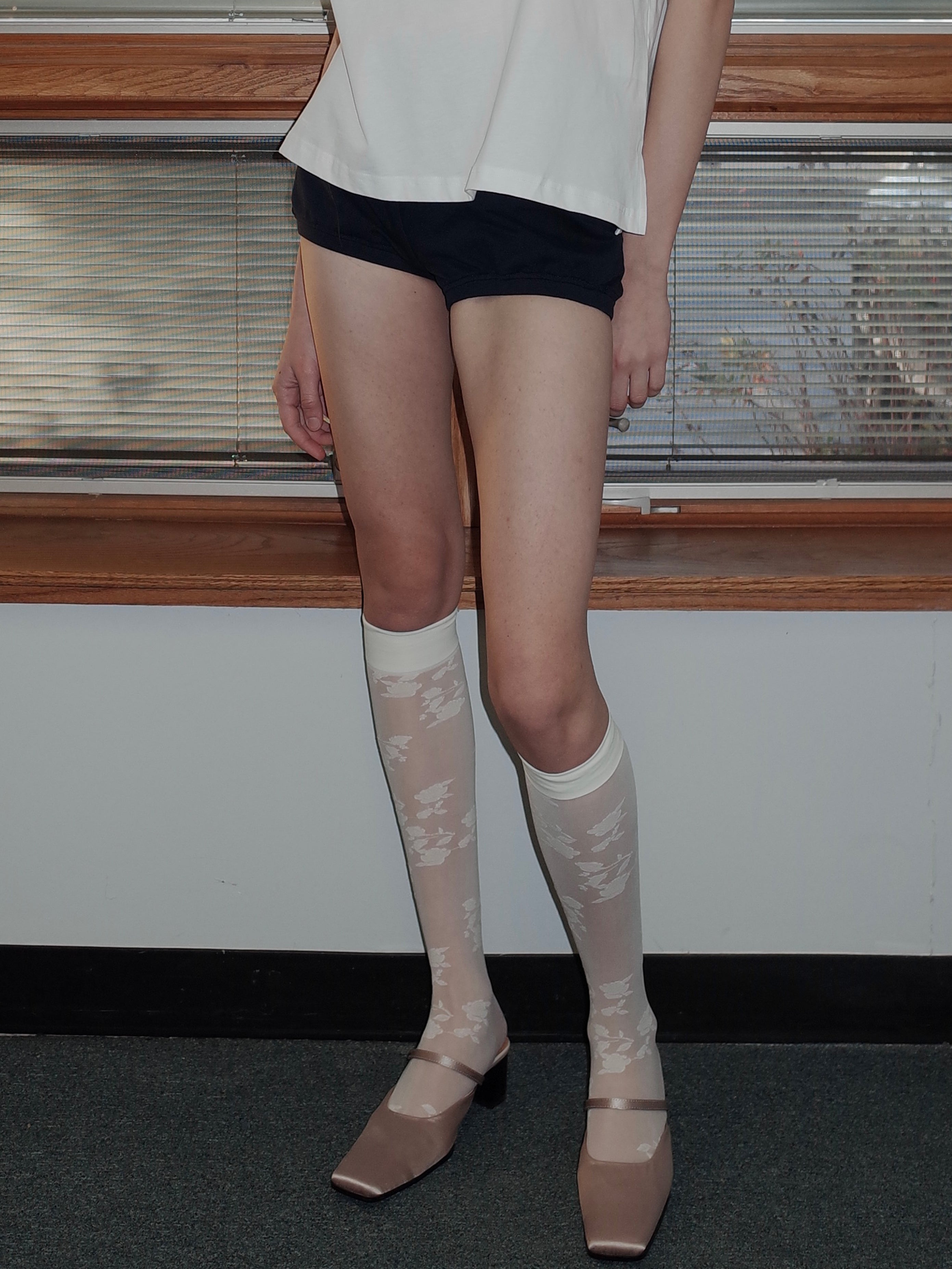  In-stock Floral Over-the-knee Silk Stockings