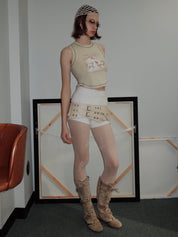 PROD 2024 Pre-spring One Size / Beige / In-stock Lace Flower Silk Stockings