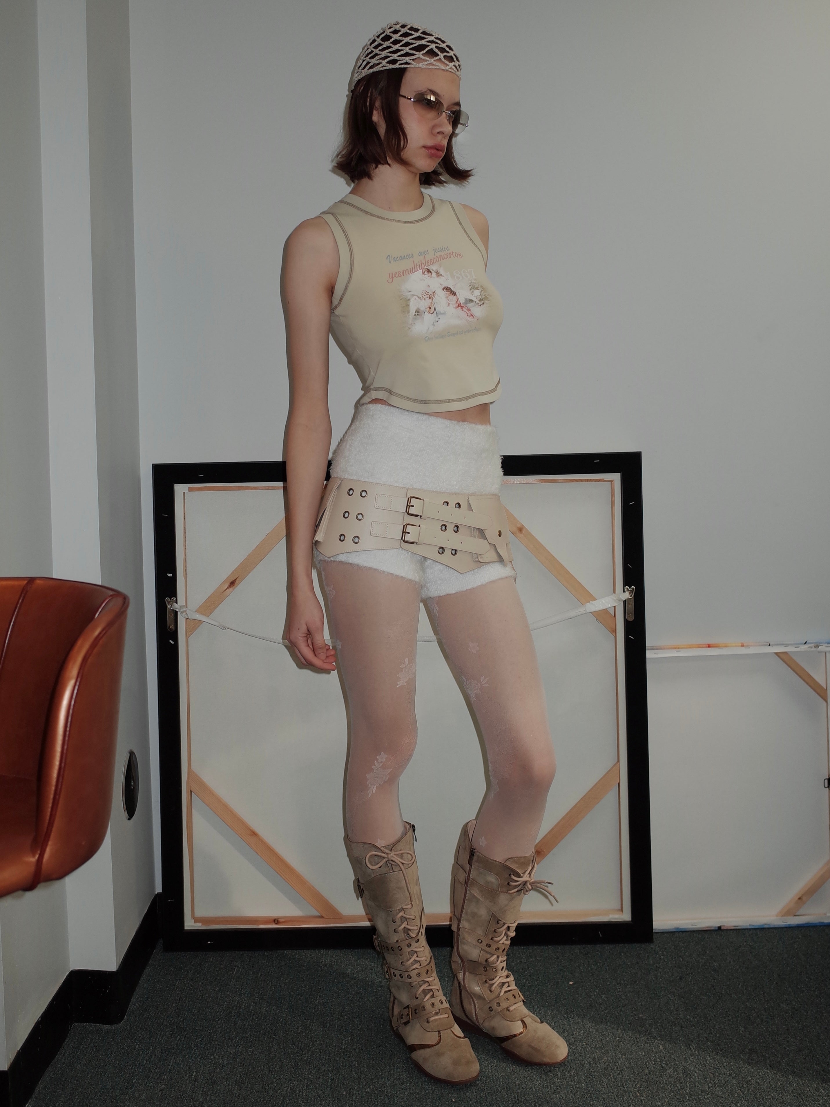 PROD 2024 Pre-spring One Size / Beige / In-stock Lace Flower Silk Stockings