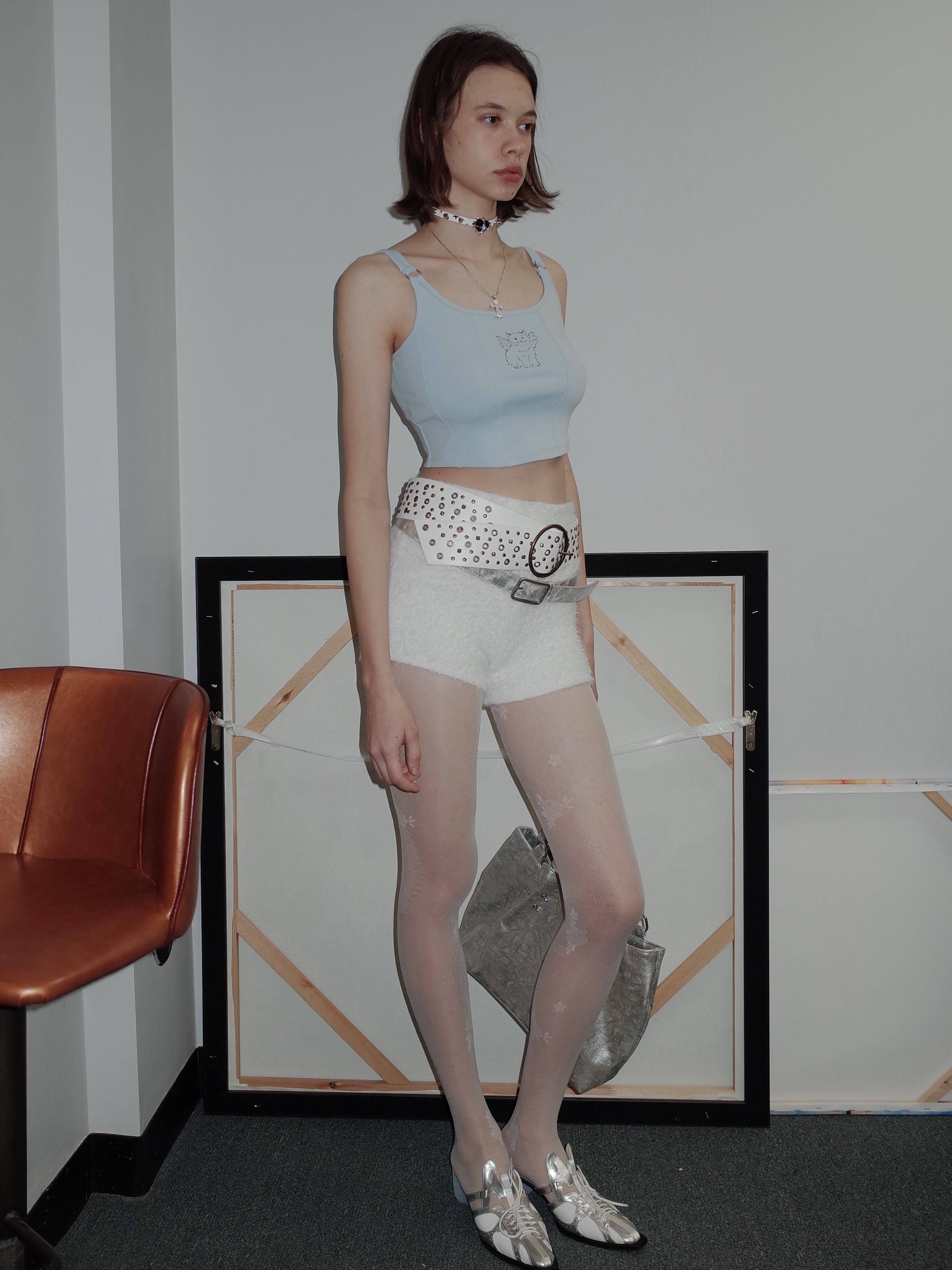 PROD 2024 Pre-spring One Size / Beige / In-stock Lace Flower Silk Stockings