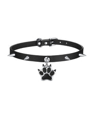 PROD 2024 Pre-spring One Size / Black / In-stock Punk Paw Faux Leather Choker