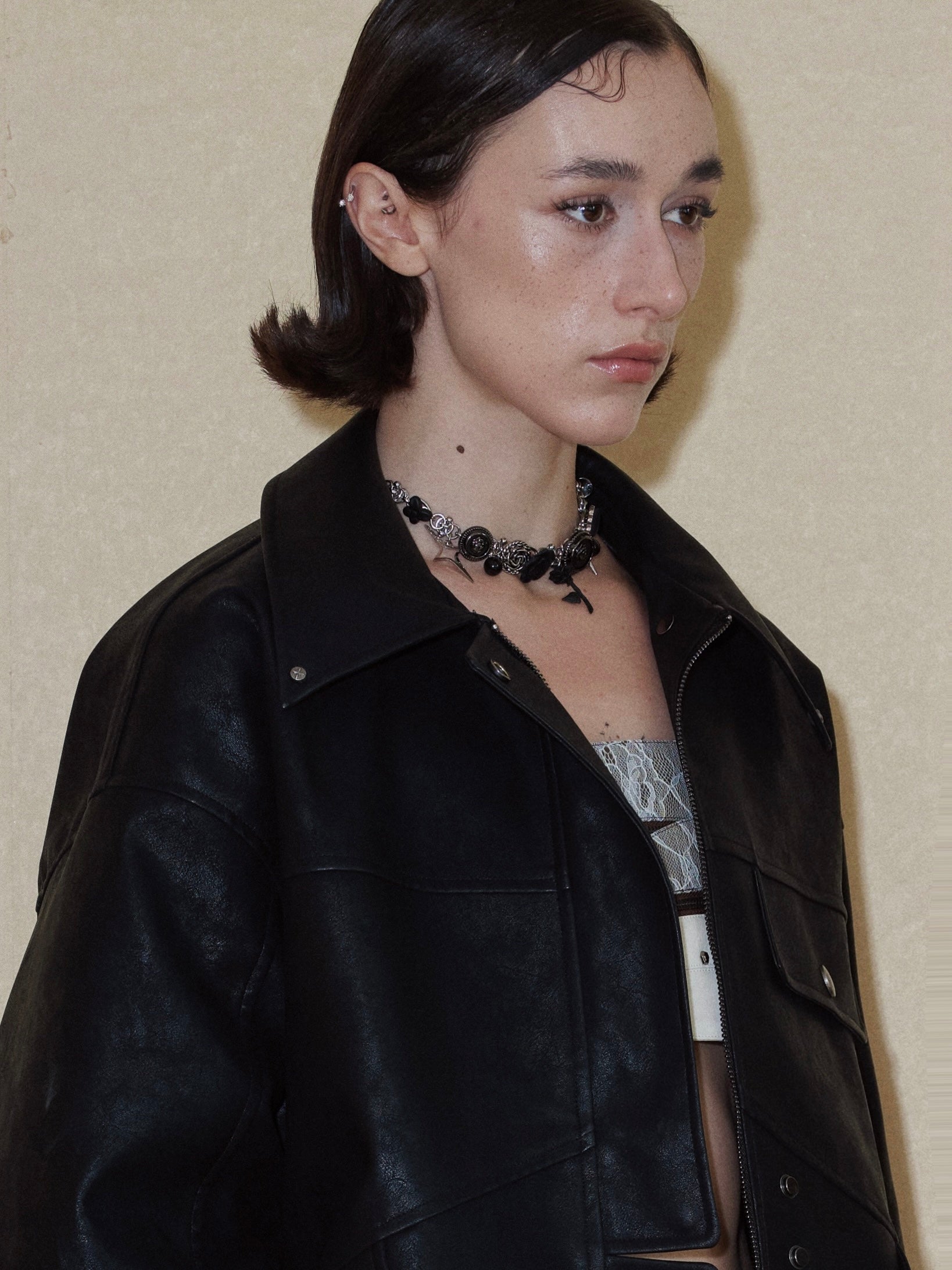 PROD 2024 Pre-spring One Size / Black / In-stock Punk Rose Necklace