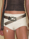 PROD 2024 Pre-spring One Size / Gray / In-stock Studded Star Distressed Belt