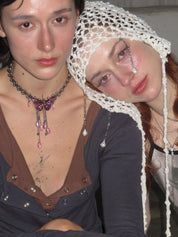 PROD 2024 Pre-spring One Size / Pink / In-stock Twinkling Butterfly Necklace