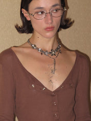 PROD 2024 Pre-spring One Size / Silver / In-stock Multilayer Metal Necklace