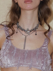 PROD 2024 Pre-spring One Size / Silver / In-stock Multilayer Metal Necklace