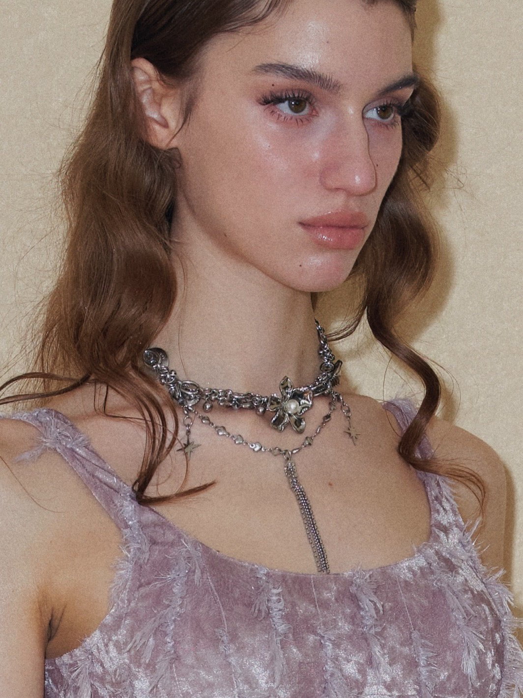 PROD 2024 Pre-spring One Size / Silver / In-stock Multilayer Metal Necklace