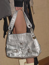 PROD 2024 Pre-spring One Size / Silver / In-stock Silver Crossbody Satchel Shoulder Handbag