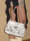 PROD 2024 Pre-spring One Size / Silver / In-stock Silver Crossbody Satchel Shoulder Handbag