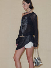 PROD 2024 Pre-spring One Size / Silver / In-stock Silver Sequin Handbag