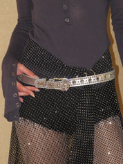 PROD 2024 Pre-spring One Size / Sliver / In-stock Silver Gemstone Belt