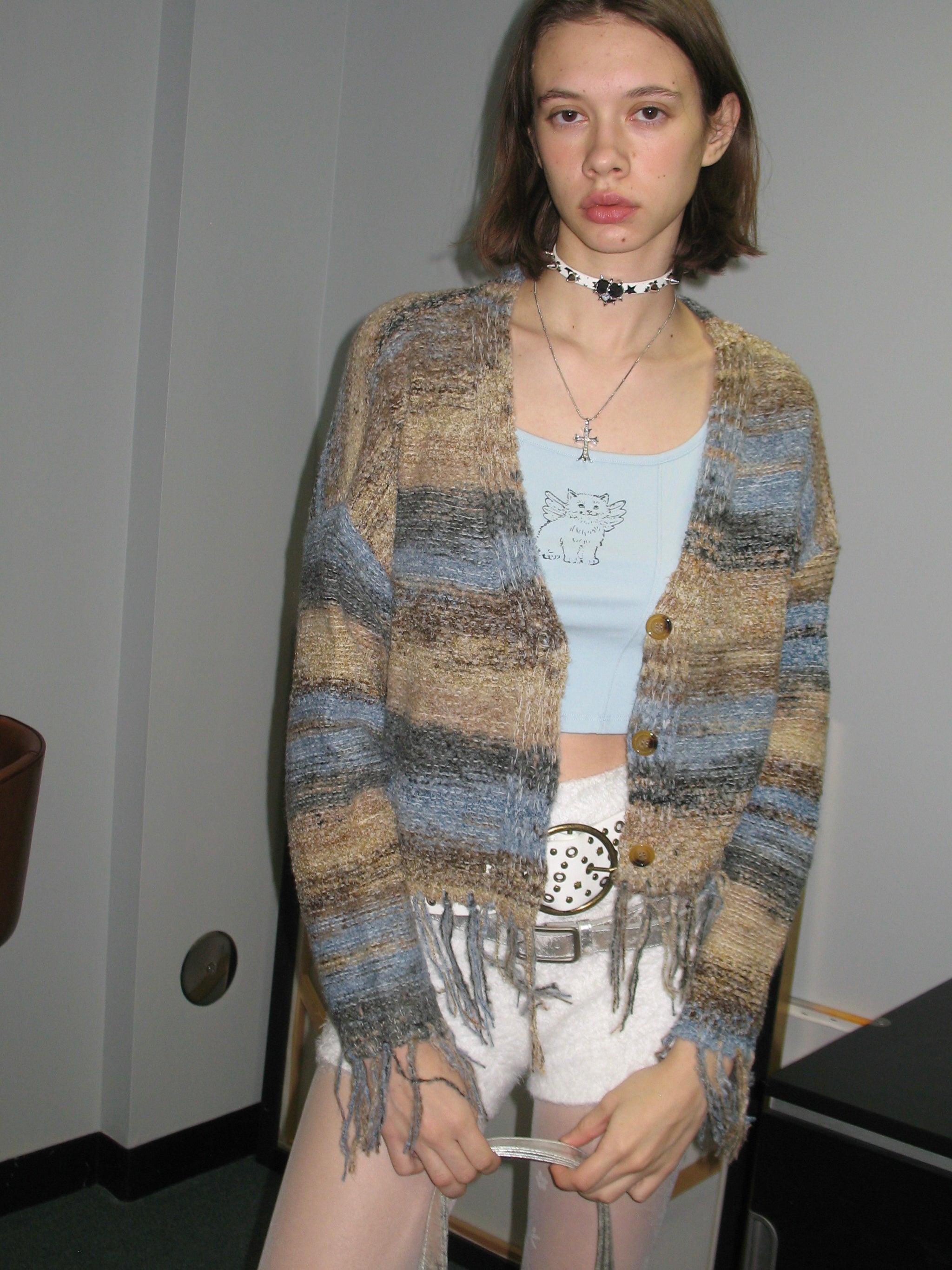 PROD 2024 Pre-spring One Size / White / In-stock Star Short Velvet Heart  Rivet Choker