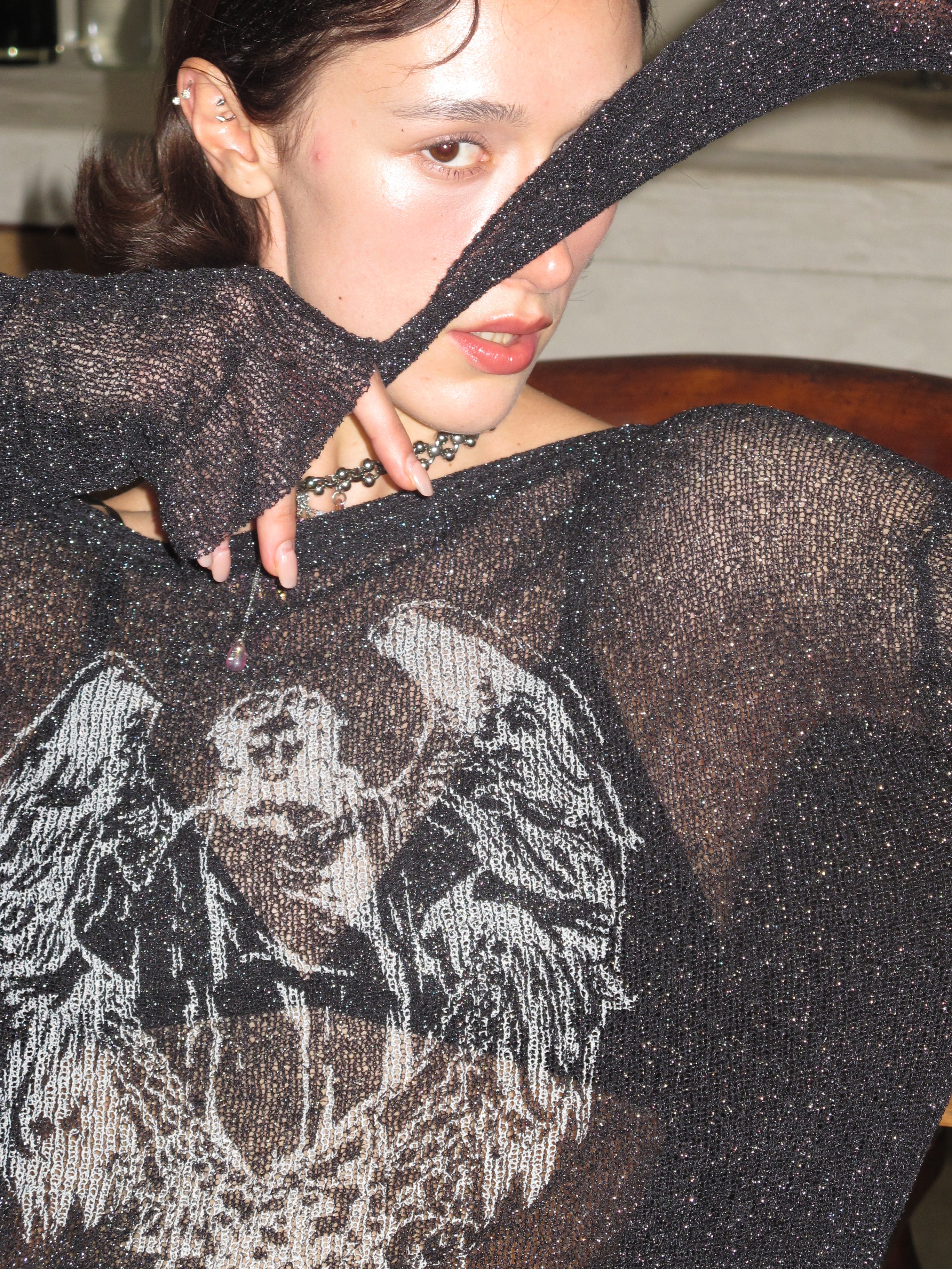  In-stock Semi-Sheer Angel Long sleeve