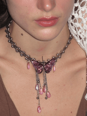 PROD 2024 Pre-spring Pink / One Size / In-stock Twinkling Butterfly Necklace