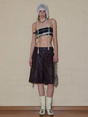 PROD 2024 Pre-spring Punk Faux Leather Shorts