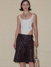 PROD 2024 Pre-spring Punk Faux Leather Shorts