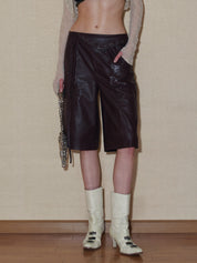 PROD 2024 Pre-spring Punk Faux Leather Shorts