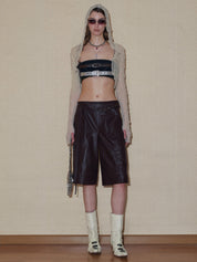 PROD 2024 Pre-spring Punk Faux Leather Shorts