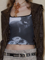 PROD 2024 Pre-spring Reversible Crowned Cat Cami Top