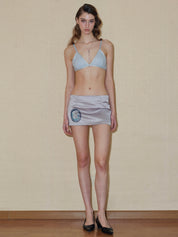PROD 2024 Pre-spring Satin Puppy Pattern Mini Skirt