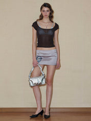 PROD 2024 Pre-spring Semi-Sheer Sequins Short-sleeved