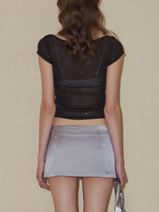 PROD 2024 Pre-spring Semi-Sheer Sequins Short-sleeved