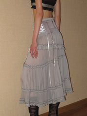 PROD 2024 Pre-spring Semi-sheer Tiered Skirt（With Lace Shorts）