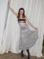 PROD 2024 Pre-spring Semi-sheer Tiered Skirt（With Lace Shorts）