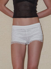 PROD 2024 Pre-spring Semi-sheer Tiered Skirt（With Lace Shorts）