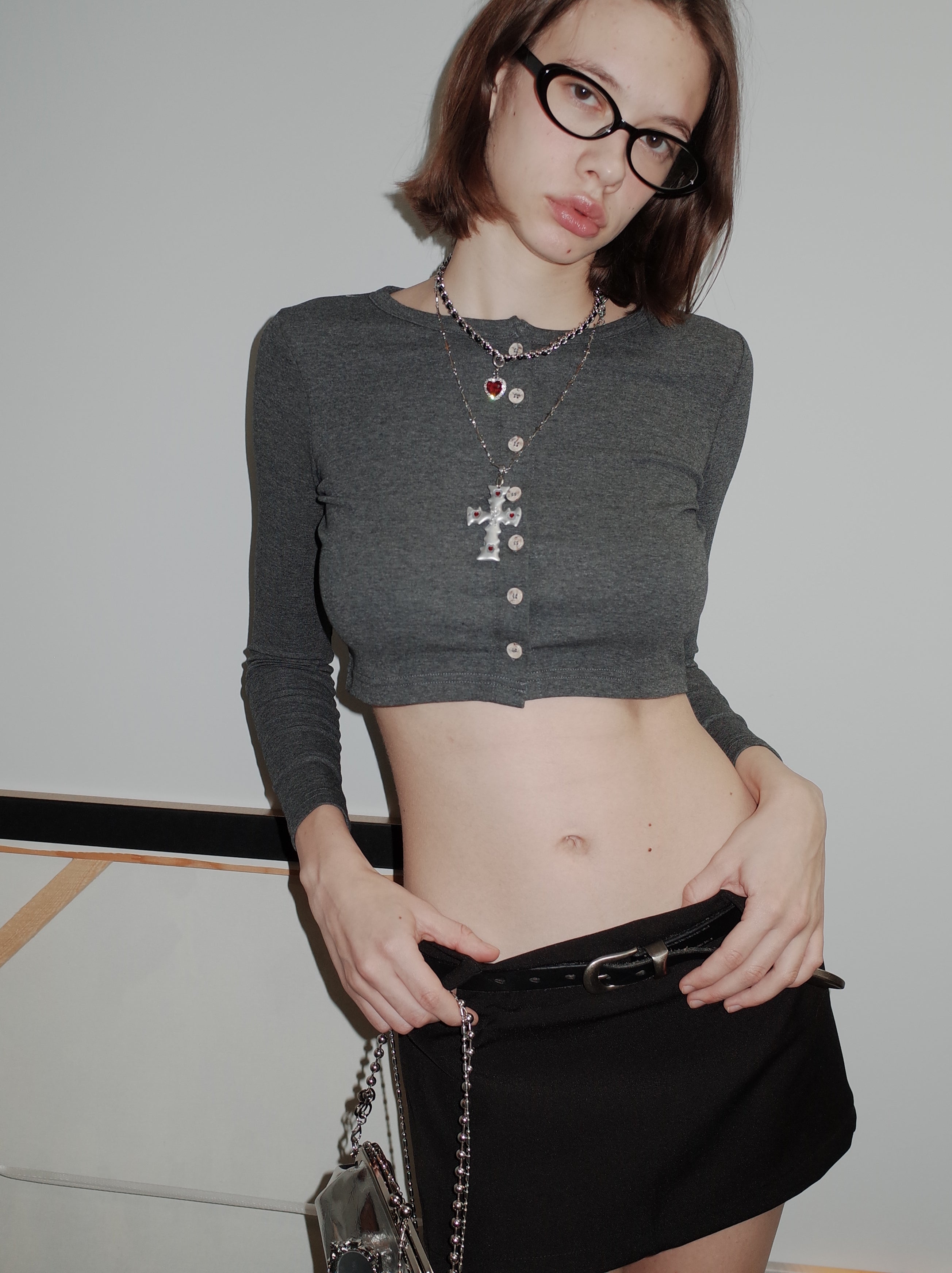  In-stock Silver Cross Punk Necklace