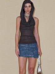 PROD 2024 Pre-spring Sleeveless Slim Fit Hoodie Crop Top