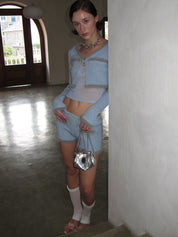 PROD 2024 Pre-spring The Ribbed Cropped Fur Trim Set