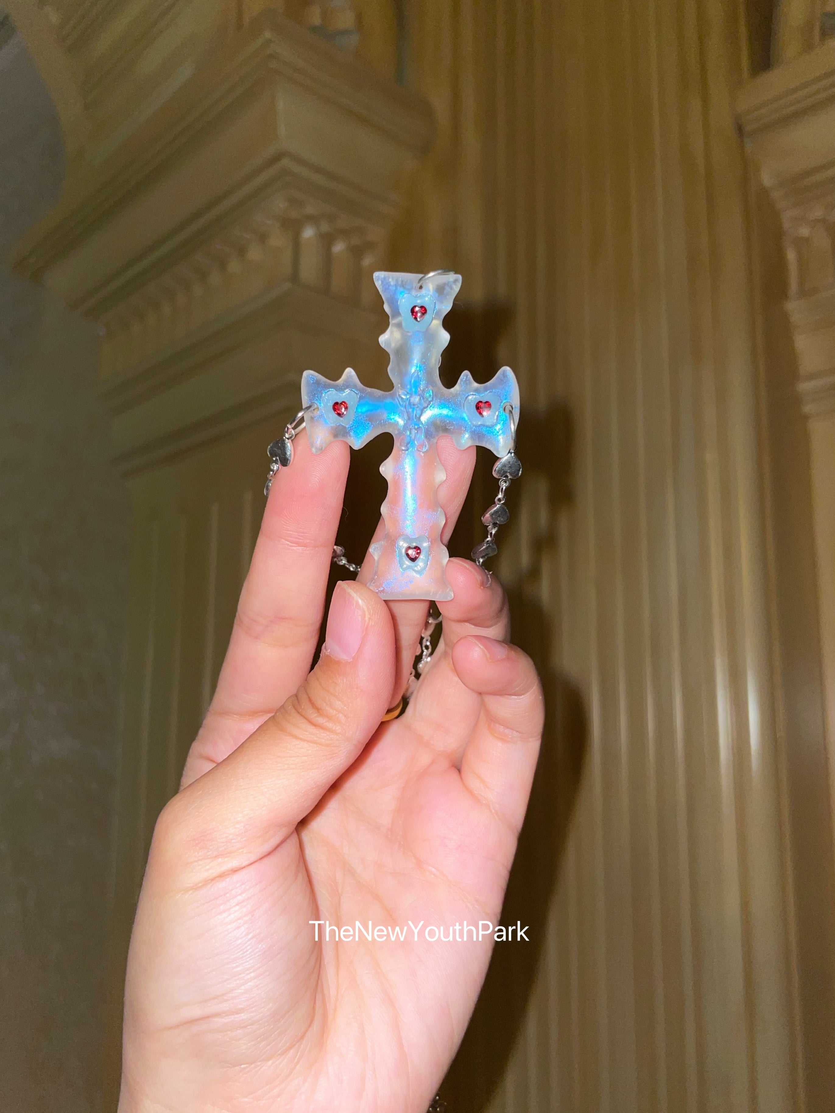 PROD 2024 Pre-spring Transparent Cross Punk Necklace