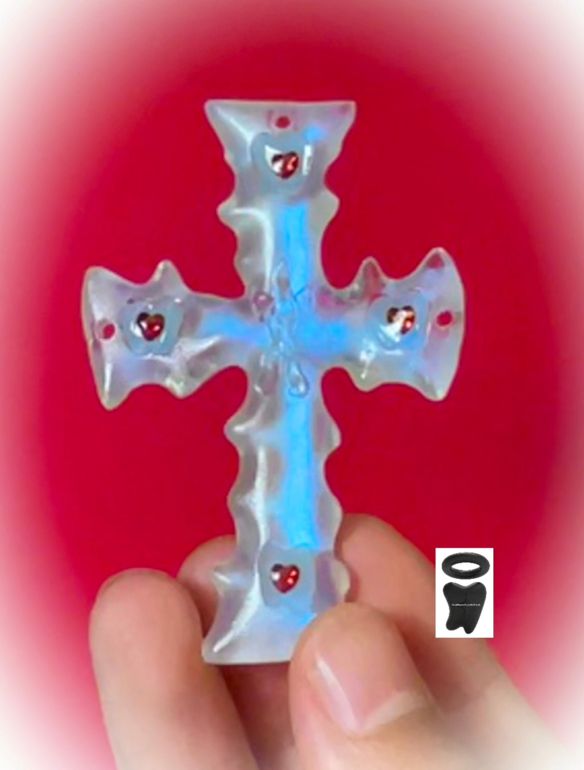 PROD 2024 Pre-spring Transparent Cross Punk Necklace