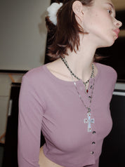 PROD 2024 Pre-spring Transparent Cross Punk Necklace