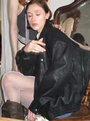 PROD 2024 Pre-spring XS / Black / Pre-order20%off（5-8days） Black Classic Faux Leather Jacket