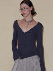 PROD 2024 Pre-spring XS / Blue-gray / In-stock Blue-gray Slim Cardigan