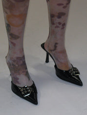 PROD 2025-1 Beige / One-size / In-stock Sheer Print Calf-High Socks/ Beige