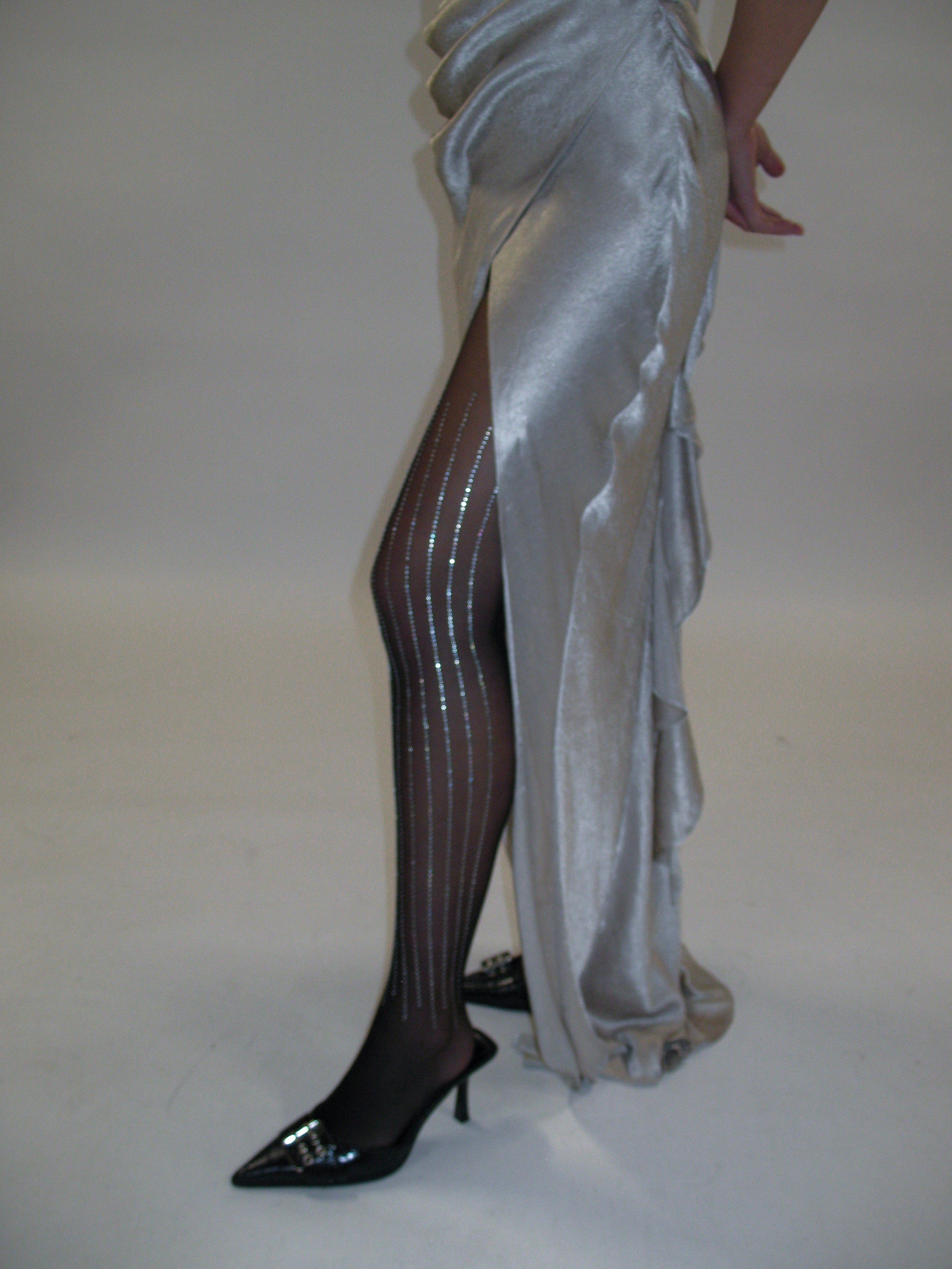 PROD 2025-1 Black / One-size / In-stock Shiny Rhinestone Tights