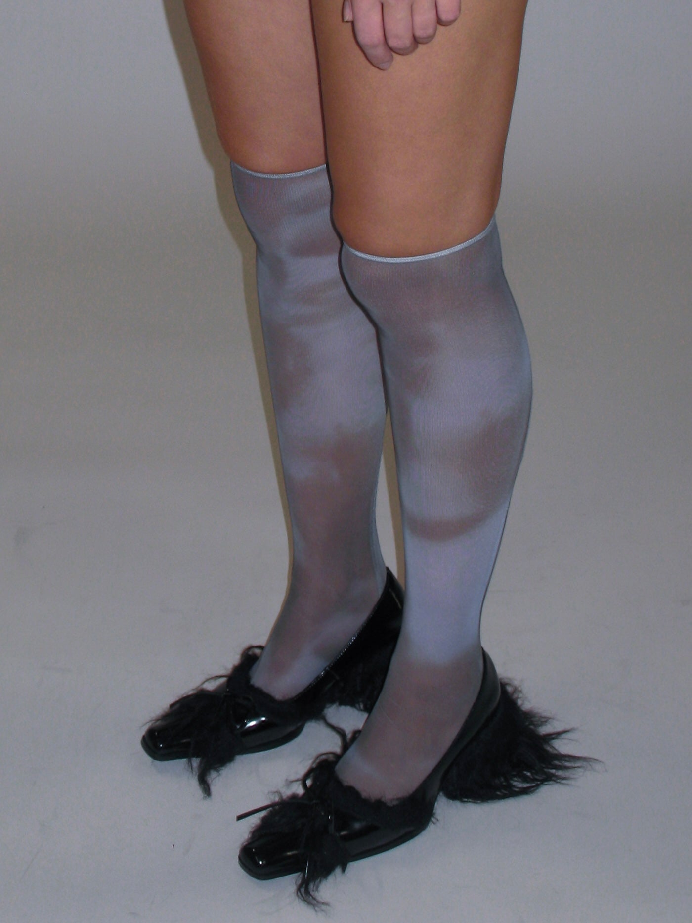 PROD 2025-1 Blue / One-size / In-stock Sheer Print Calf-High Socks/ Blue