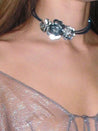 PROD 2025-1 Blue-silver / One-size / In-stock Floral Choker Necklace