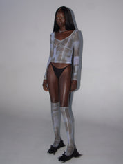 PROD 2025-1 Blue / XS / In-stock Shadow Mesh V-Neck Layer/ Blue