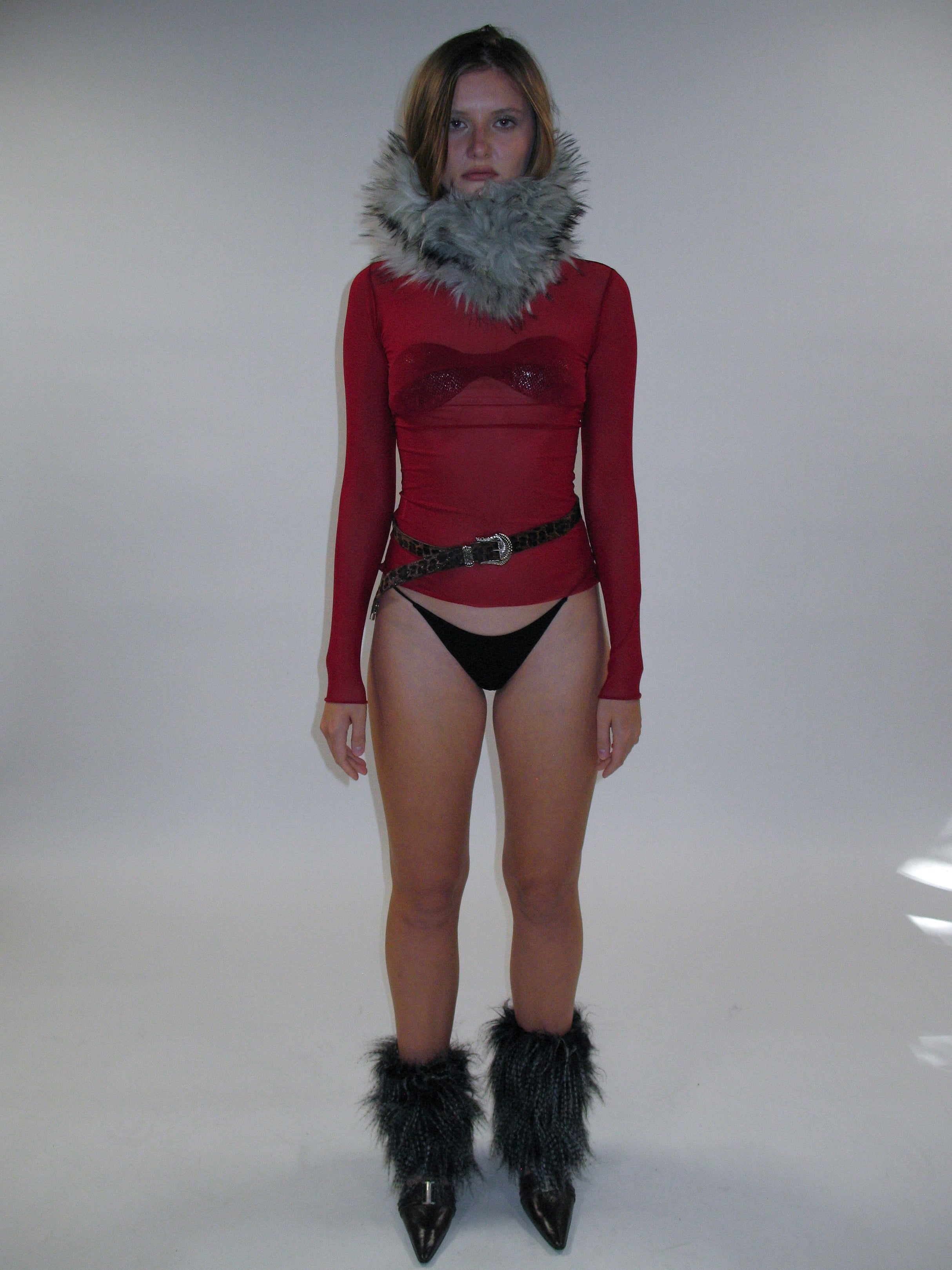 PROD 2025-1 Coffee / One-size / In-stock Leopard Engraved Head Punk Belt