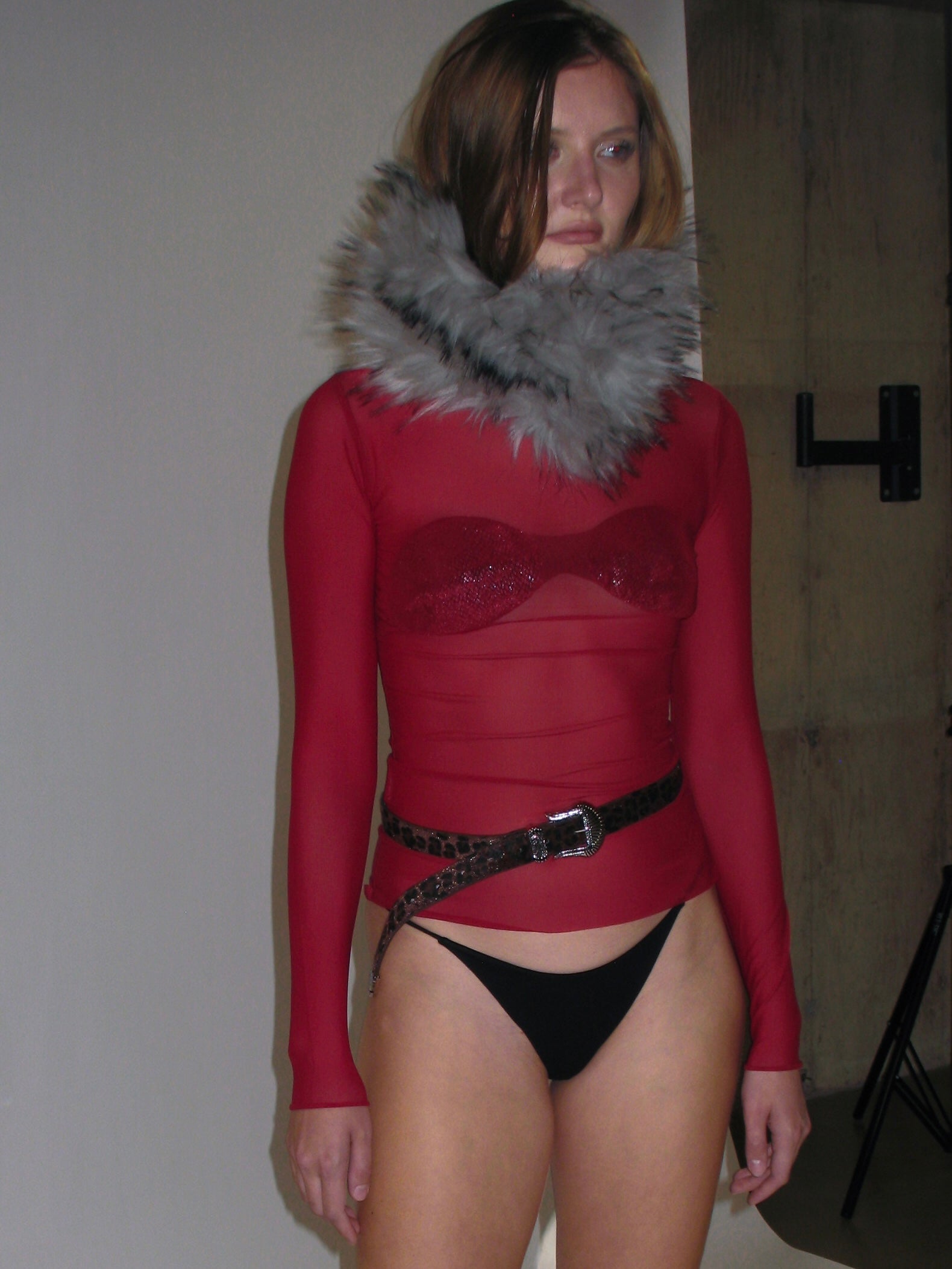 PROD 2025-1 Coffee / One-size / In-stock Leopard Engraved Head Punk Belt