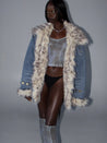 PROD 2025-1 Denim blue / XS / In-stock Edge Fusion Faux Fur Denim Jacket