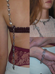 PROD 2025-1 Extension Chain*2 / 1 (XS-S) / In-stock Faux Leather Chain Bra Top/ Wine Red