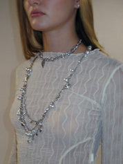 PROD 2025-1 French Jewel Neck Mesh Long Sleeve/ Apricot