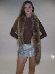 PROD 2025-1 French Jewel Neck Mesh Long Sleeve/ Coffee