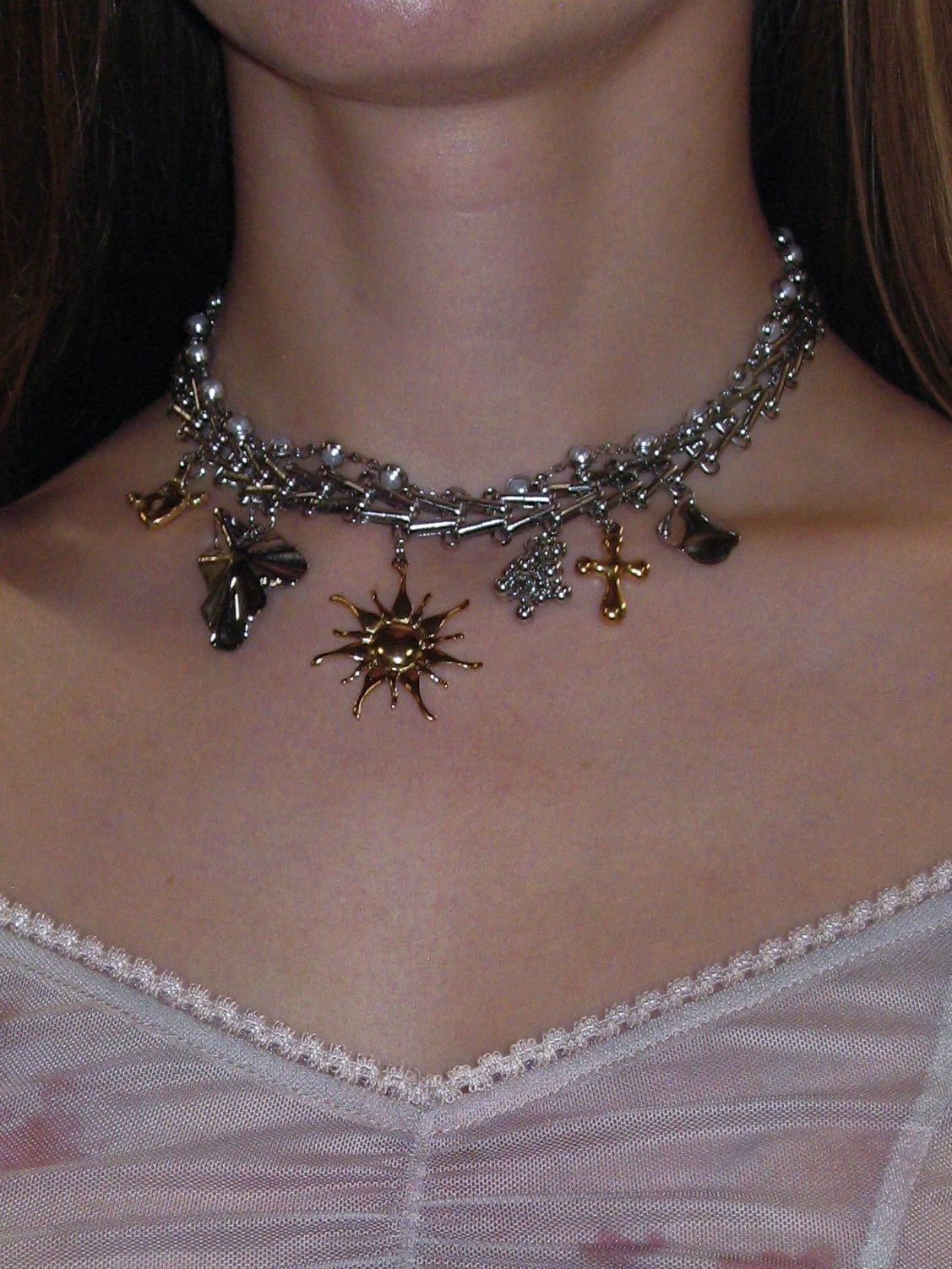  In-stock Punk Sun Titanium Steel Choker