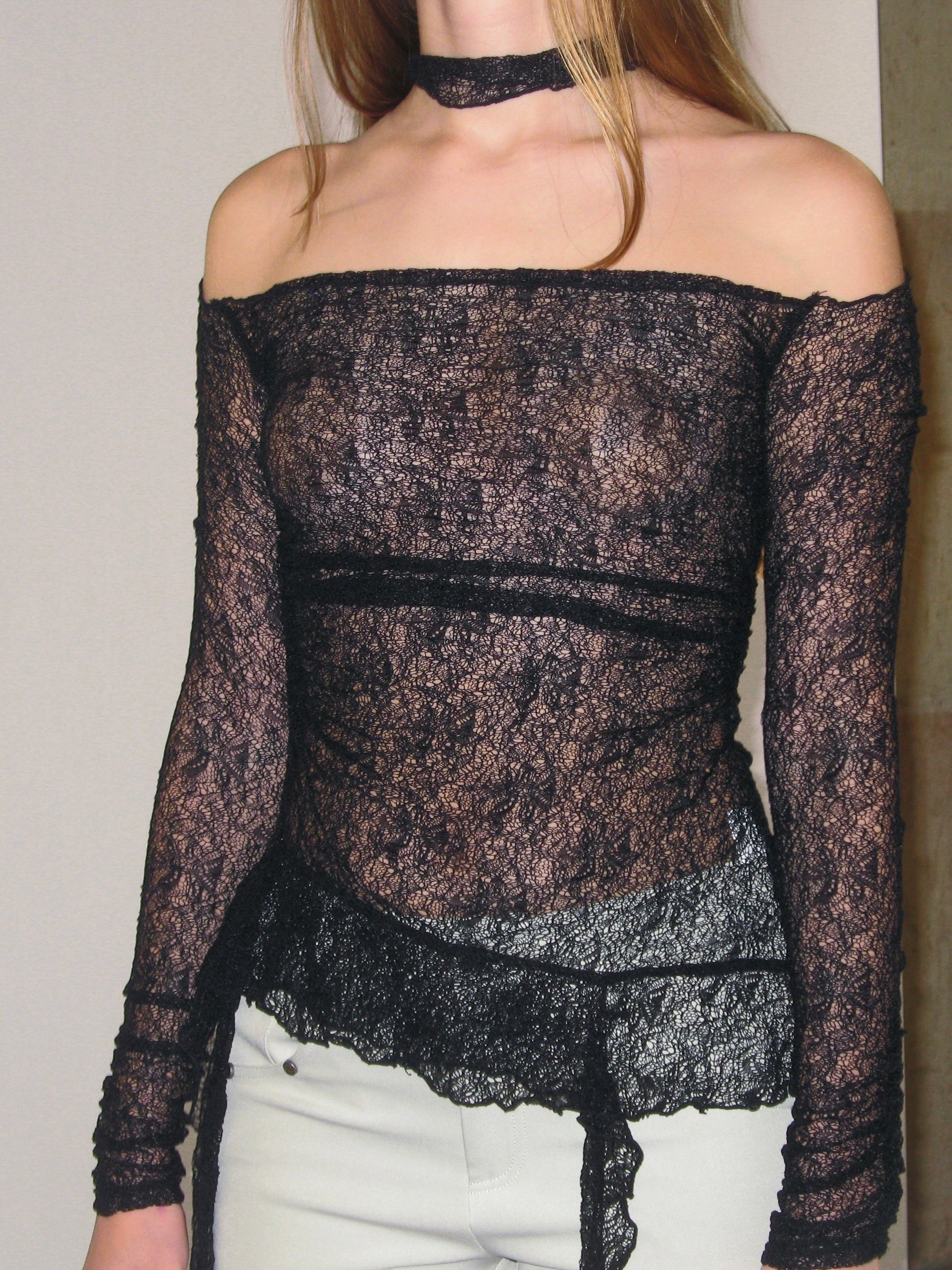 PROD 2025-1 Gossamer Off-Shoulder Sheer Top